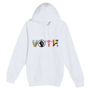 Vote Books Fist Ovaries Lgtbq Premium Pullover Hoodie