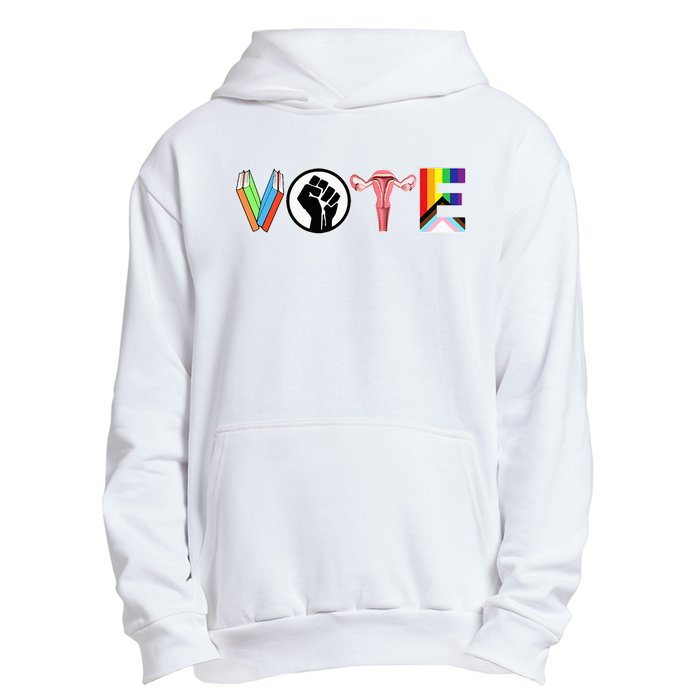 Vote Books Fist Ovaries Lgtbq Urban Pullover Hoodie