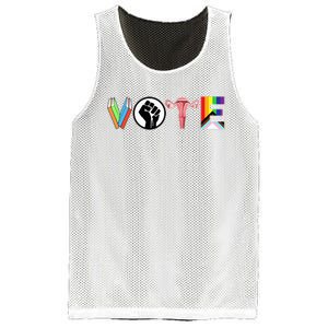 Vote Books Fist Ovaries Lgtbq Mesh Reversible Basketball Jersey Tank