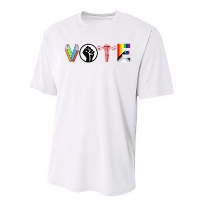 Vote Books Fist Ovaries Lgtbq Performance Sprint T-Shirt