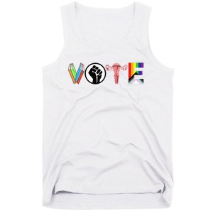 Vote Books Fist Ovaries Lgtbq Tank Top