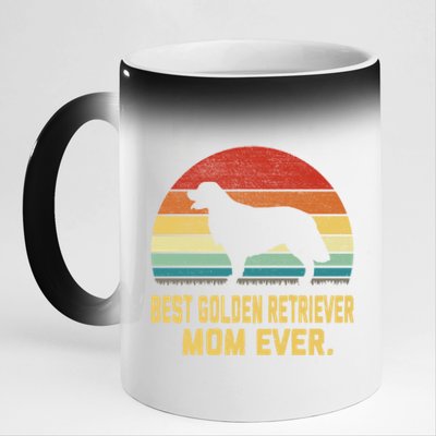 Vintage Best Golden Retriever Mom Ever Gift 11oz Black Color Changing Mug