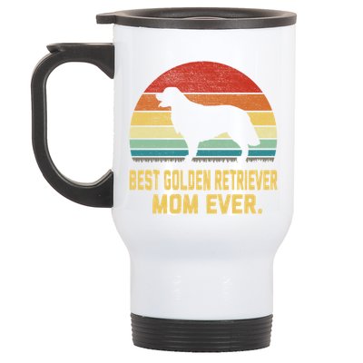 Vintage Best Golden Retriever Mom Ever Gift Stainless Steel Travel Mug