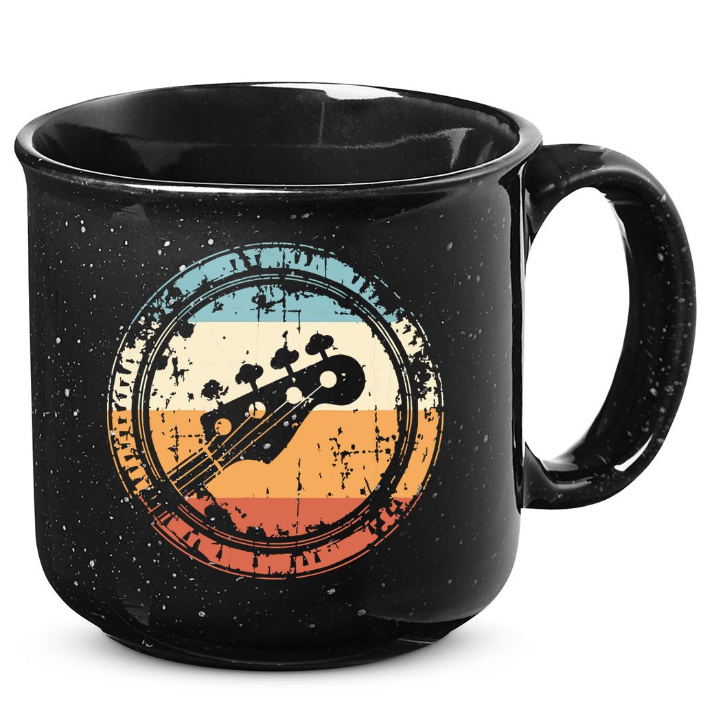 Vintage Bass Guitar Headstock For Bassist And Bass Player 15oz Campfire Ceramic Mug