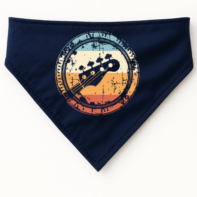 Vintage Bass Guitar Headstock For Bassist And Bass Player USA-Made Doggie Bandana