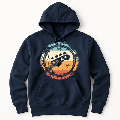 Vintage Bass Guitar Headstock For Bassist And Bass Player Hoodie