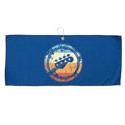 Vintage Bass Guitar Headstock For Bassist And Bass Player Large Microfiber Waffle Golf Towel