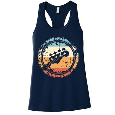 Vintage Bass Guitar Headstock For Bassist And Bass Player Womens Tank Top