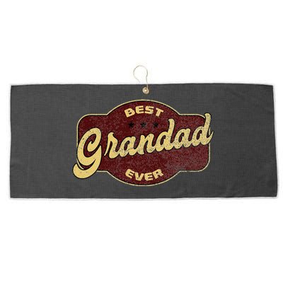 Vintage Best Grandad Ever Large Microfiber Waffle Golf Towel