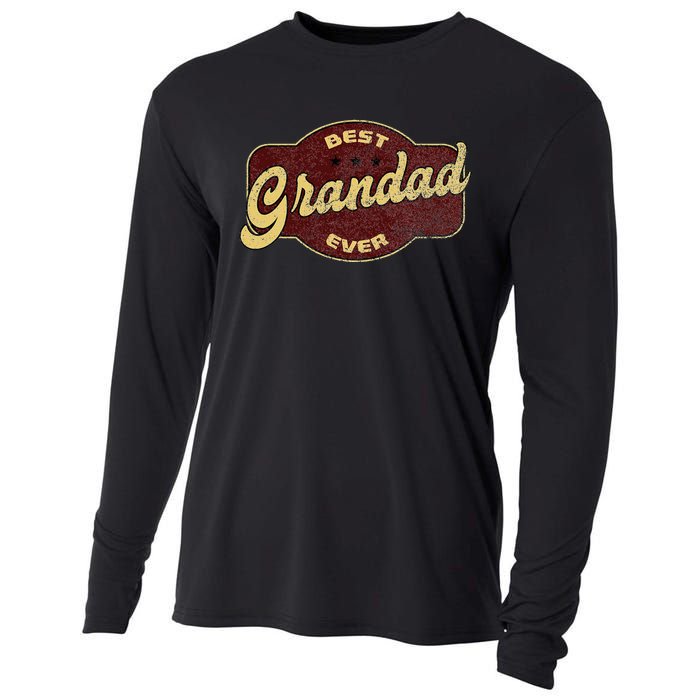 Vintage Best Grandad Ever Cooling Performance Long Sleeve Crew