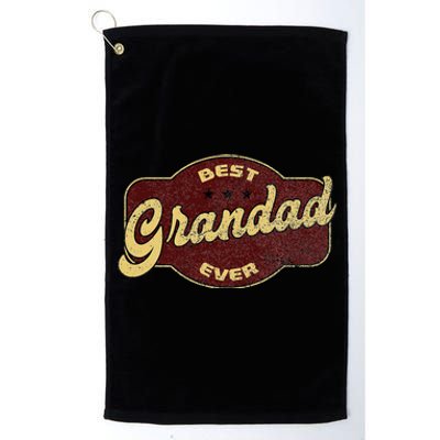 Vintage Best Grandad Ever Platinum Collection Golf Towel