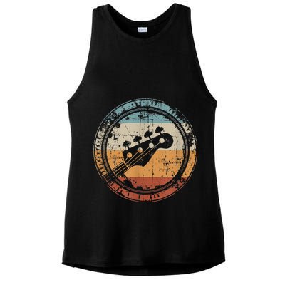 Vintage Bass Guitar Headstock for Bassist and Bass Player Ladies PosiCharge Tri-Blend Wicking Tank
