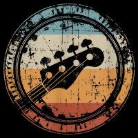 Vintage Bass Guitar Headstock for Bassist and Bass Player Doggie Tank