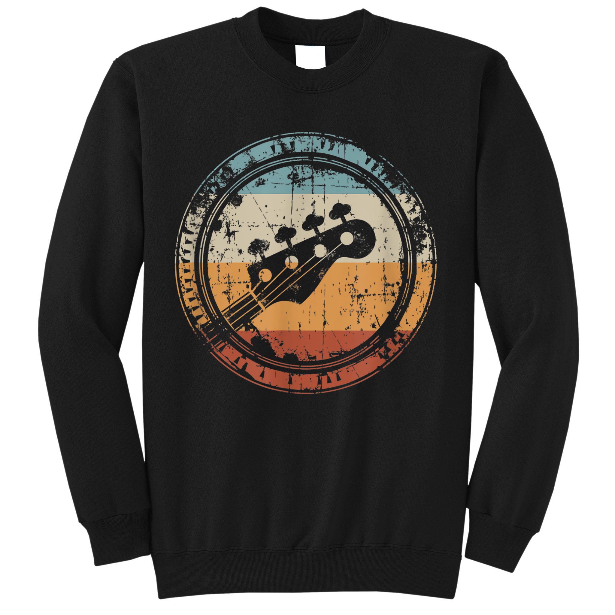 Vintage Bass Guitar Headstock for Bassist and Bass Player Sweatshirt
