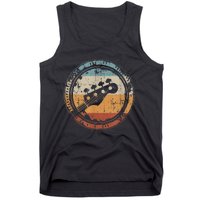 Vintage Bass Guitar Headstock for Bassist and Bass Player Tank Top