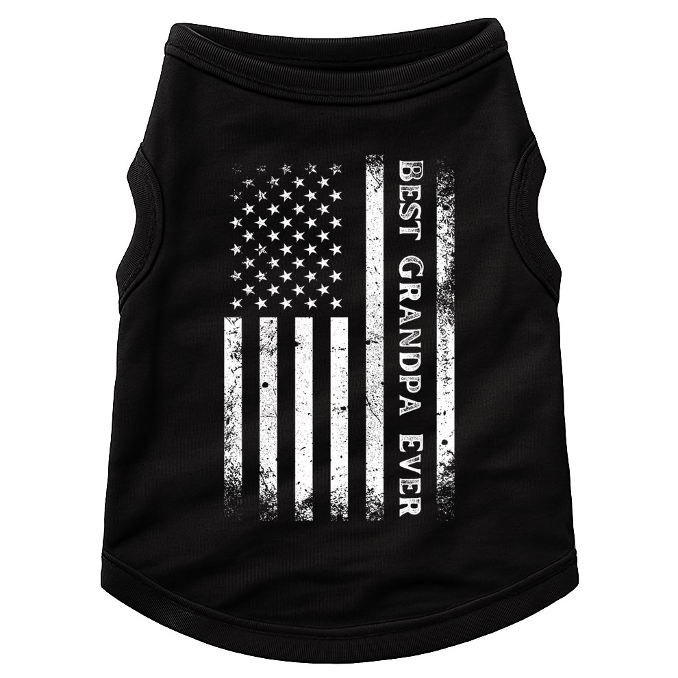Vintage Best Grandpa Ever Us Flag Funny For Grandfather Doggie Tank