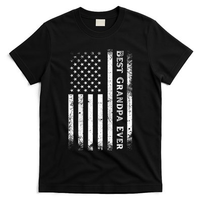 Vintage Best Grandpa Ever Us Flag Funny For Grandfather T-Shirt