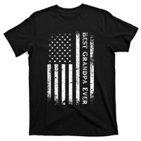 Vintage Best Grandpa Ever Us Flag Funny For Grandfather T-Shirt