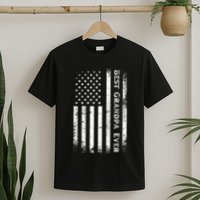 Vintage Best Grandpa Ever Us Flag Funny For Grandfather T-Shirt