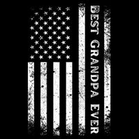 Vintage Best Grandpa Ever Us Flag Funny For Grandfather T-Shirt
