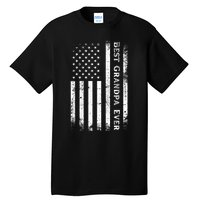 Vintage Best Grandpa Ever Us Flag Funny For Grandfather Tall T-Shirt