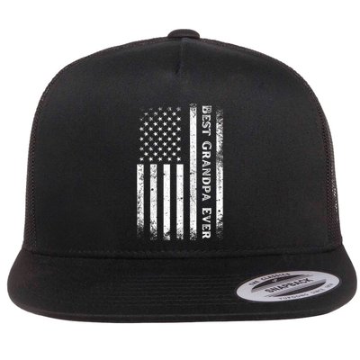Vintage Best Grandpa Ever Us Flag Funny For Grandfather Flatbill Hat