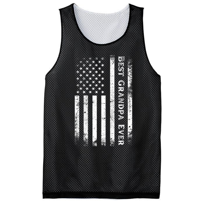 Vintage Best Grandpa Ever Us Flag Funny For Grandfather Mesh Reversible Basketball Jersey Tank