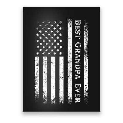 Vintage Best Grandpa Ever Us Flag Funny For Grandfather Poster