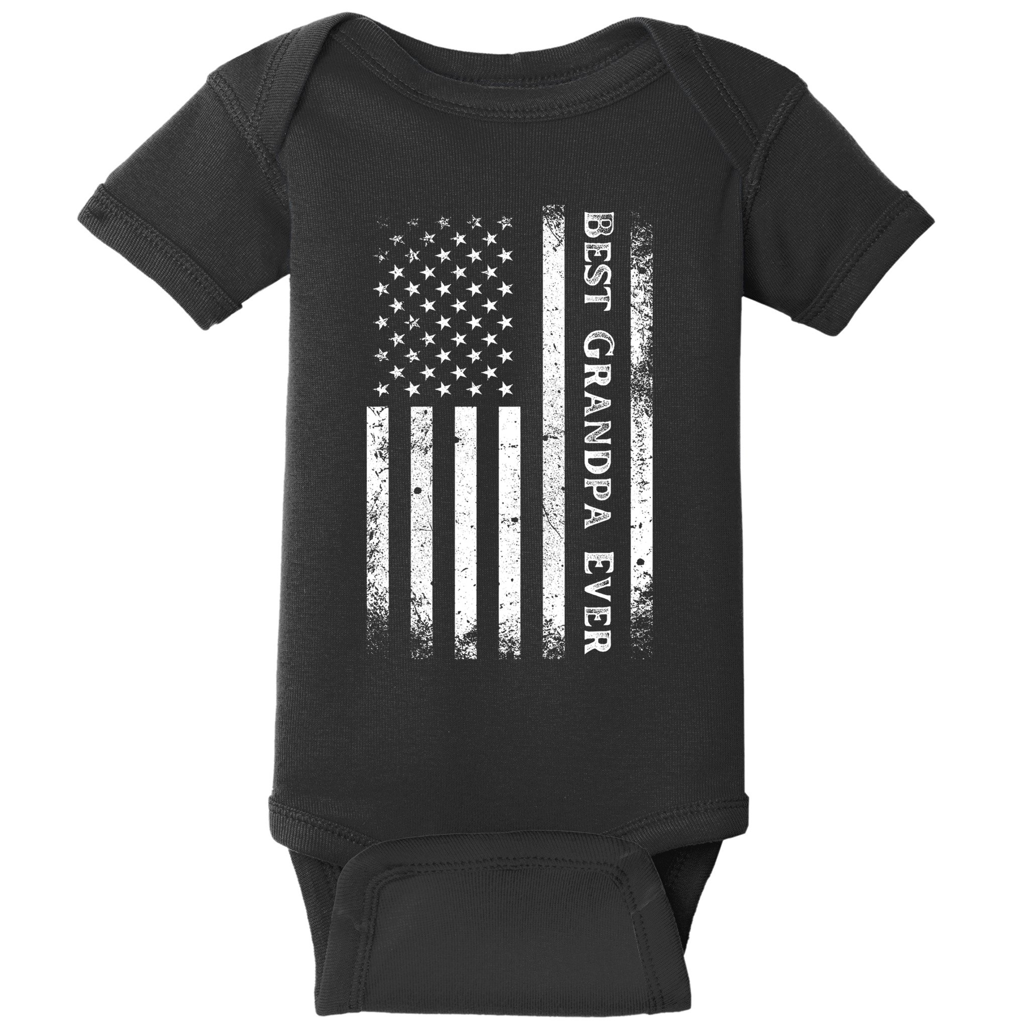 Vintage Best Grandpa Ever Us Flag Funny For Grandfather Baby Bodysuit