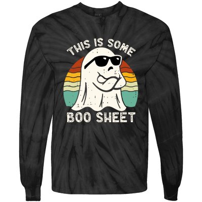 Vintage Boo Ghost Costume This Is Some Boo Sheet Funny Halloween Gift Tie-Dye Long Sleeve Shirt