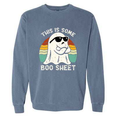 Vintage Boo Ghost Costume This Is Some Boo Sheet Funny Halloween Gift Garment-Dyed Sweatshirt