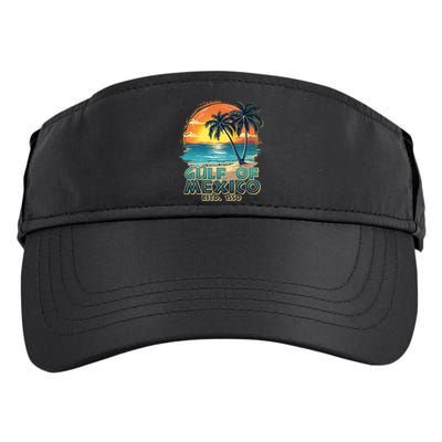 Vintage Beach Gulf Of Mexico Estd 1550 Adult Drive Performance Visor