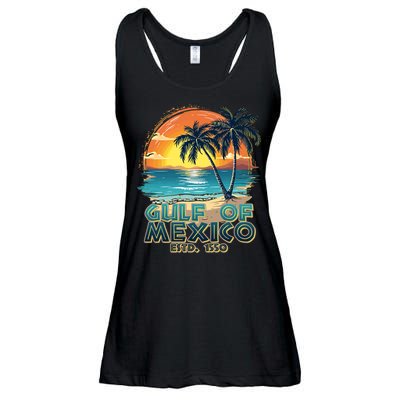 Vintage Beach Gulf Of Mexico Estd 1550 Ladies Essential Flowy Tank