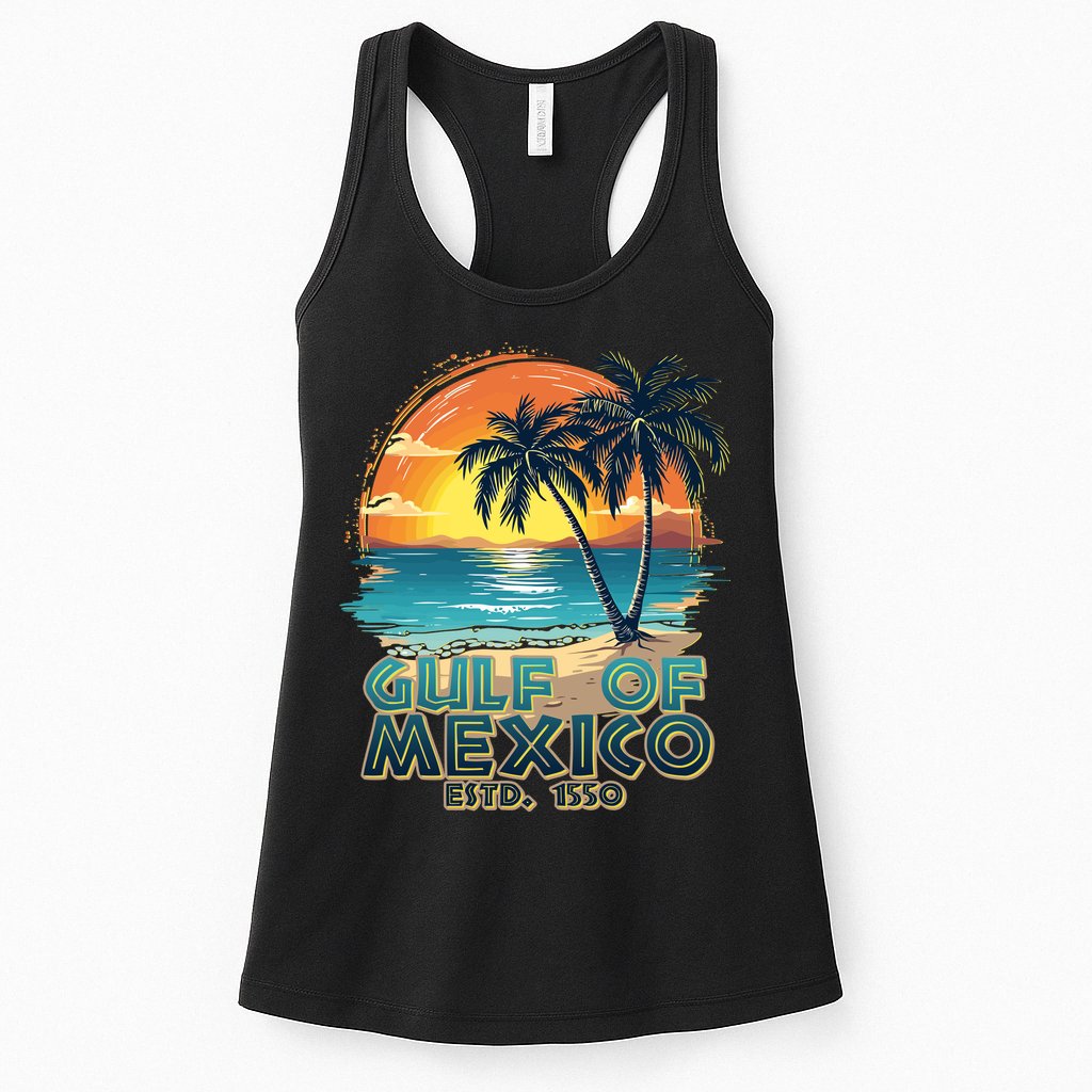 Vintage Beach Gulf Of Mexico Estd 1550 Womens Tank Top