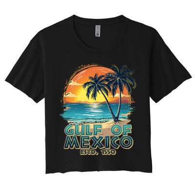 Vintage Beach Gulf Of Mexico Estd 1550 Crop Top