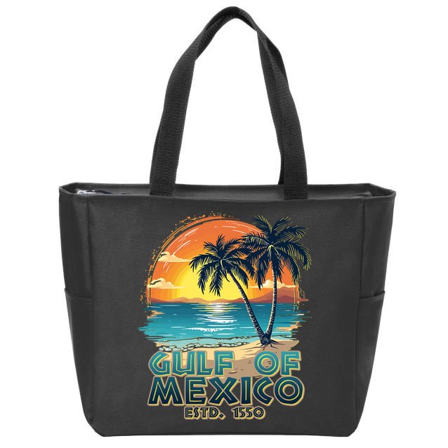 Vintage Beach Gulf Of Mexico Estd 1550 Zip Tote Bag