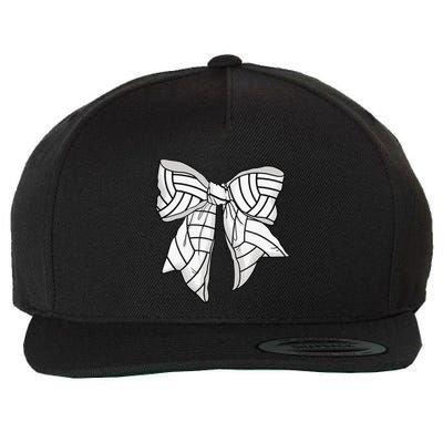 Volleyball Bow Game Day Coquette Front And Back Print Funny Gift Wool Snapback Cap