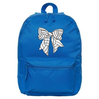 Volleyball Bow Game Day Coquette Front And Back Print Funny Gift 16 in Basic Backpack