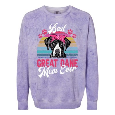 Vintage Best Great Dane Mom Ever Funny Gift Colorblast Crewneck Sweatshirt