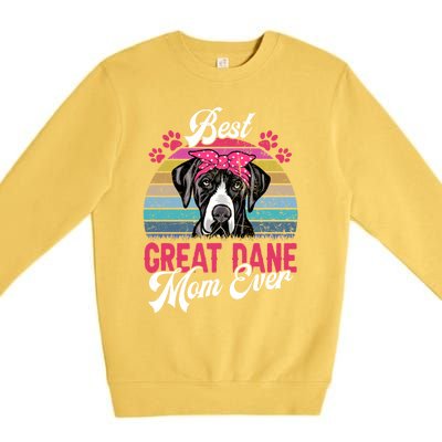 Vintage Best Great Dane Mom Ever Funny Gift Premium Crewneck Sweatshirt