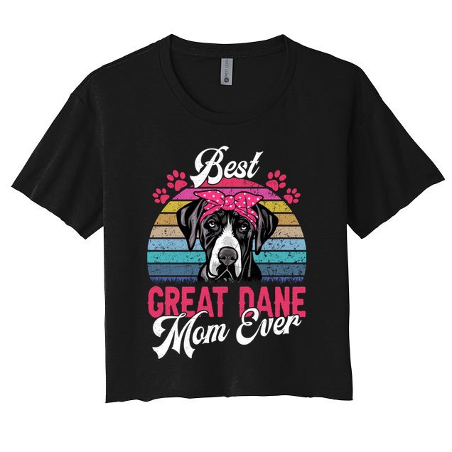 Vintage Best Great Dane Mom Ever Funny Gift Crop Top