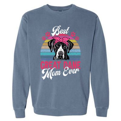 Vintage Best Great Dane Mom Ever Funny Gift Garment-Dyed Sweatshirt