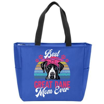 Vintage Best Great Dane Mom Ever Funny Gift Zip Tote Bag