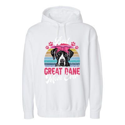 Vintage Best Great Dane Mom Ever Funny Gift Garment-Dyed Fleece Hoodie