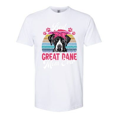 Vintage Best Great Dane Mom Ever Funny Gift Softstyle CVC T-Shirt