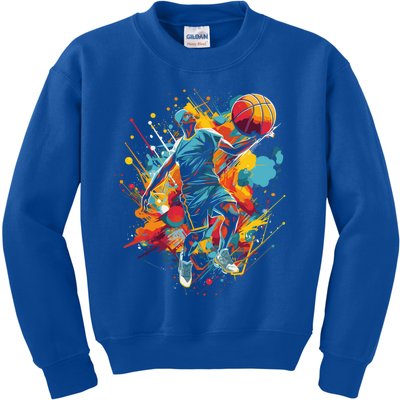 Vibrant Basketball Gift Graphic Game Day Gift Gift Kids Sweatshirt