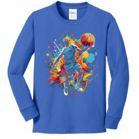 Vibrant Basketball Gift Graphic Game Day Gift Gift Kids Long Sleeve Shirt