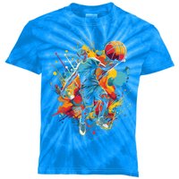 Vibrant Basketball Gift Graphic Game Day Gift Gift Kids Tie-Dye T-Shirt