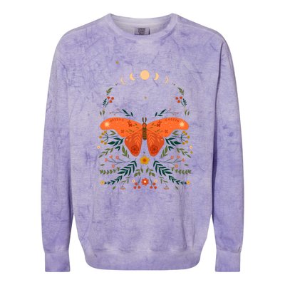 Vintage Boho Garden Moon Moth Colorblast Crewneck Sweatshirt