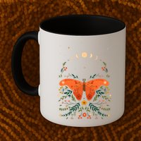 Vintage Boho Garden Moon Moth Mug